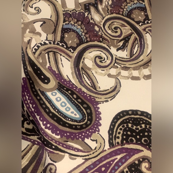 Chico’s 1 = M Open Front Jacket Blazer Multicolor Paisley Print Lightweight - Picture 2 of 4